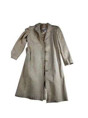 Vintage 70s Roth-le Cover Ultrasuede Trench Coat Beige Tan Belted Lined -FLAW